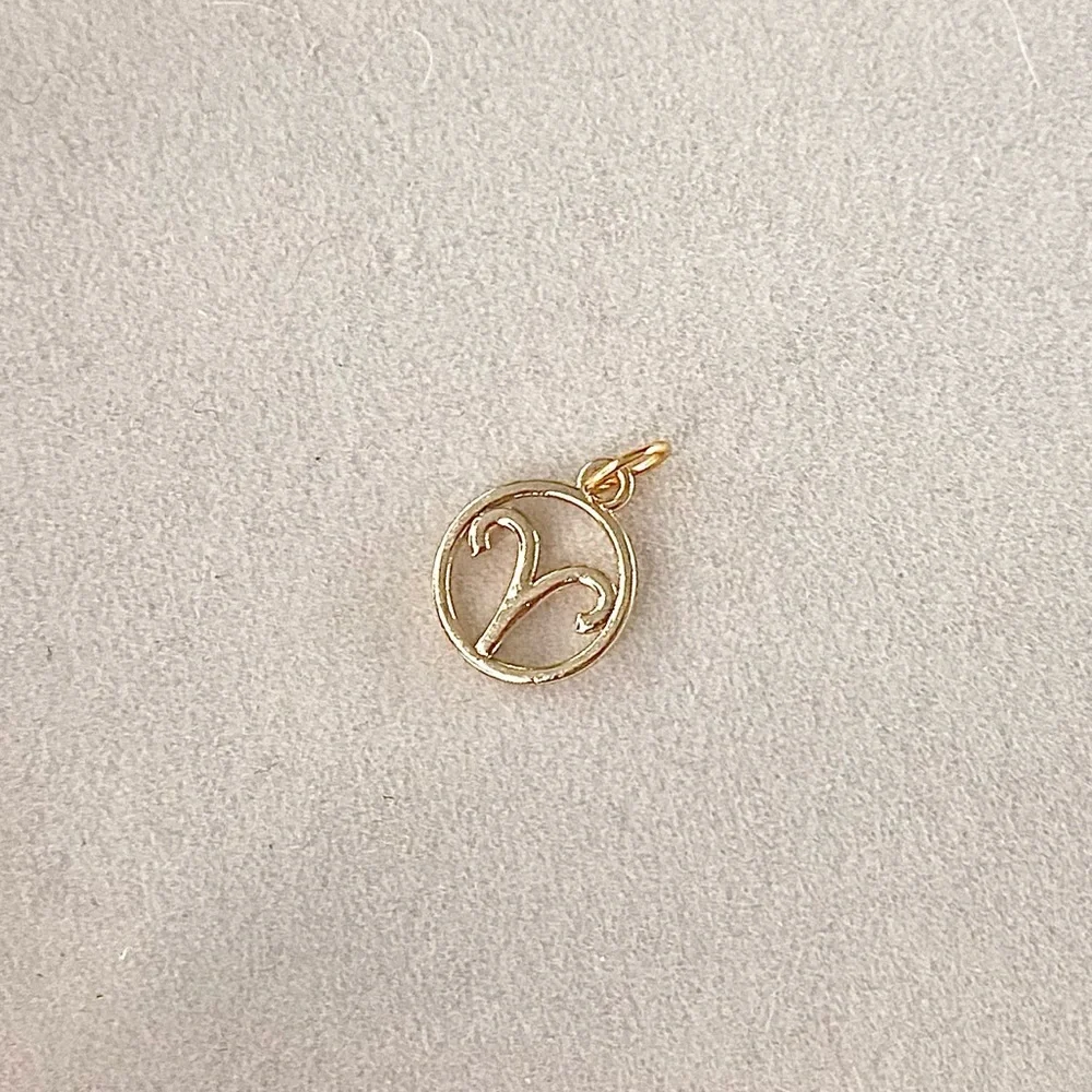 Golden Ram Zodiac Charm